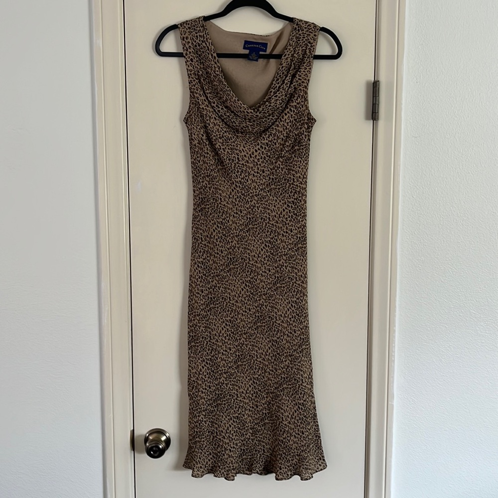 Charter Club Brown Leopard Print Midi Dress
